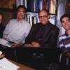 Guest composer Samuel Adler meeting with composition students during his residency (March 2000). 