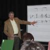 Composer Claude Baker lecturing for the Orchestration class (March 2010). 