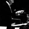 Guest composer Witold Lutoslawski conducting the NTSU Symphony Orchestra (March 1988). 